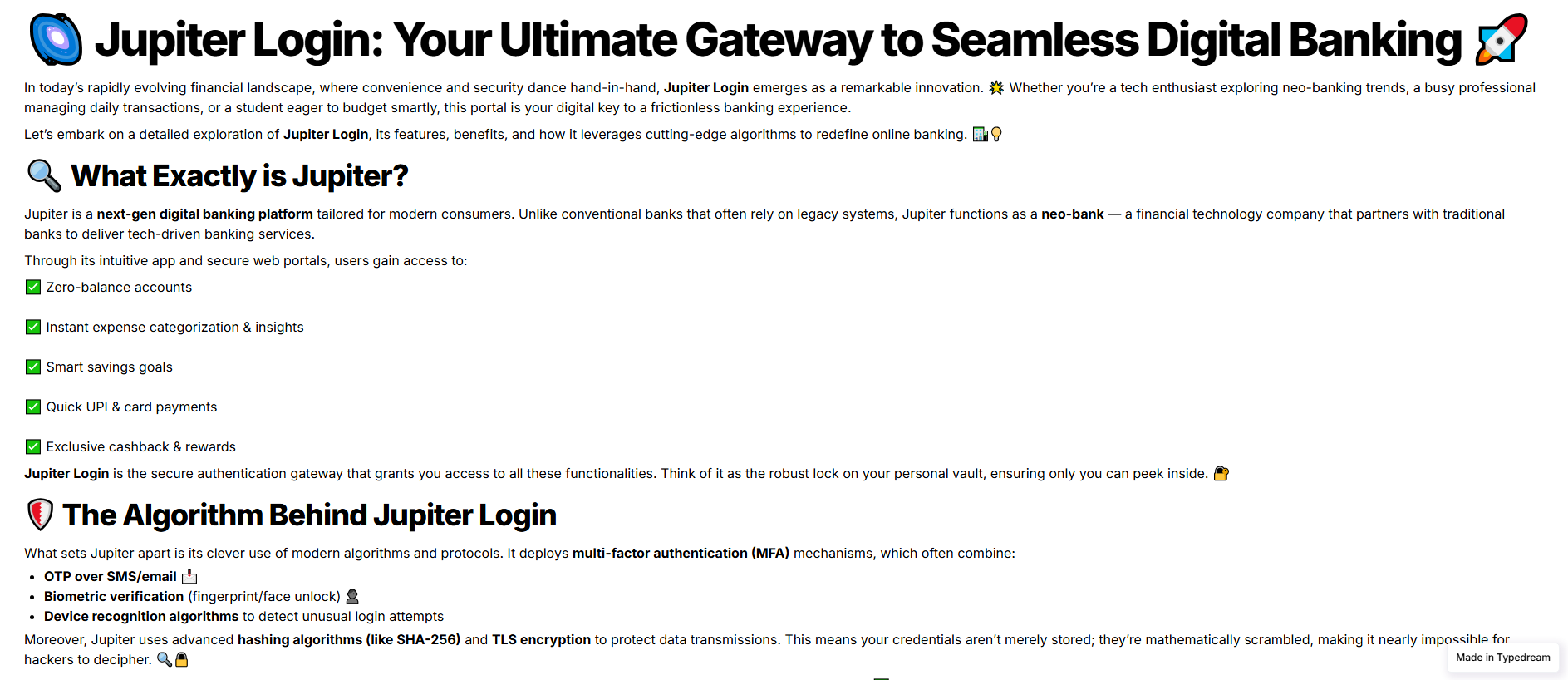 Forensic screenshot of helps-jupiter-us-io.typedream.app showing the phishing page layout
