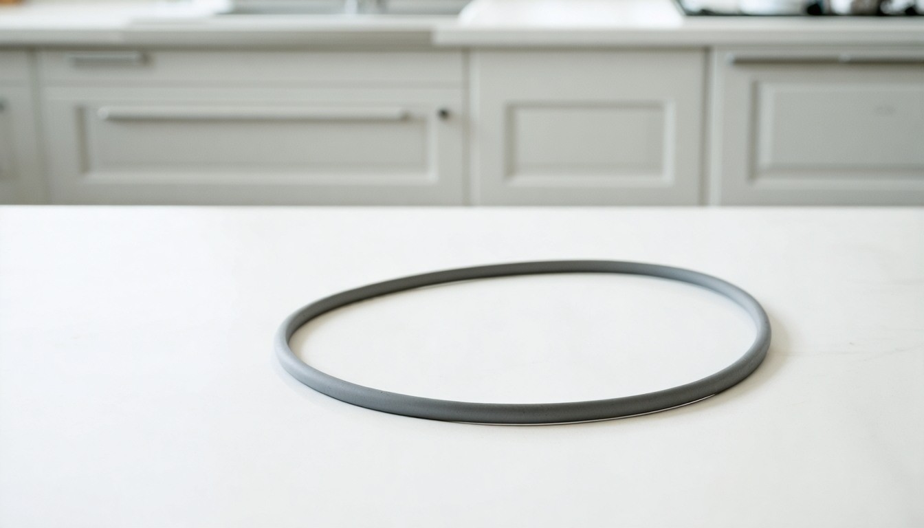 A rubber band doing nothing on a counter, which is apparently the natural state of mothers everywhere.