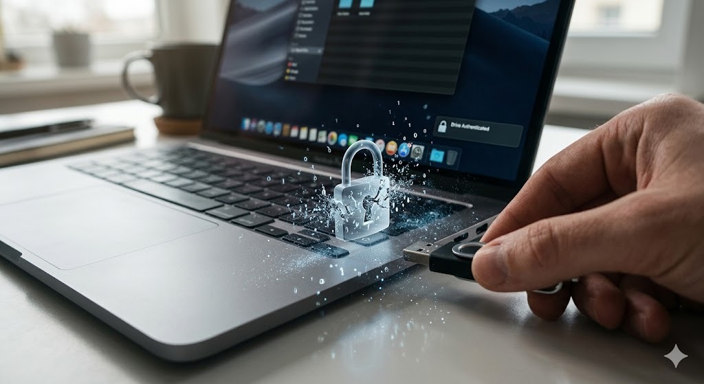 Unlocking protected USB data during safe account recovery