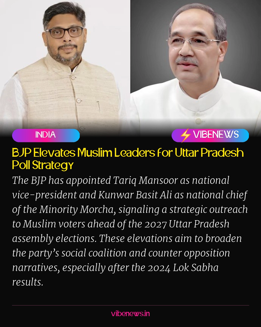 BJP Elevates Muslim Leaders for Uttar Pradesh Poll Strategy