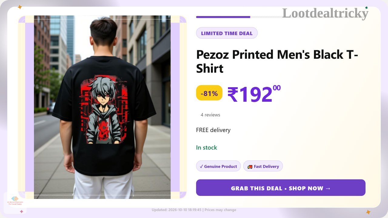   pezoz Printed Men – Just ₹192 | Huge Savings Offer