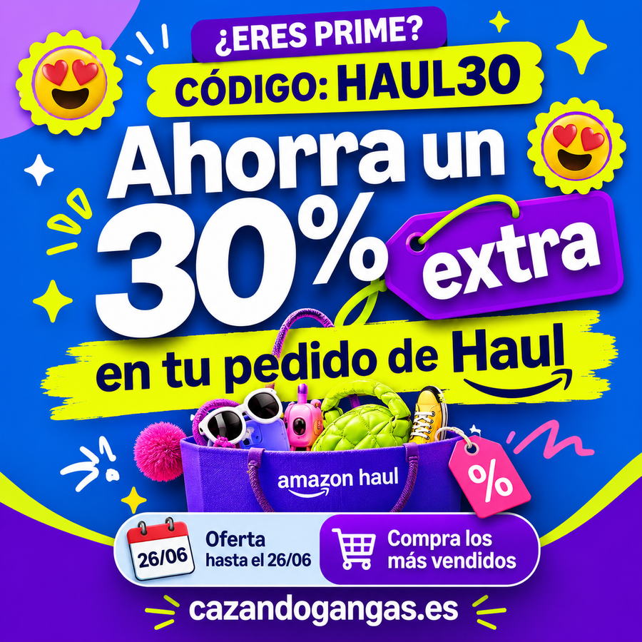 Ahorra un 30% extra en tu pedido de Amazon Haul usando el #código: HAUL30