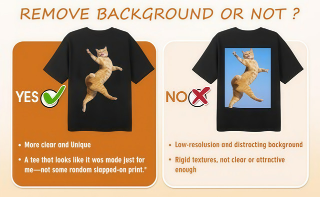 Background removal yes vs no - clean professional look