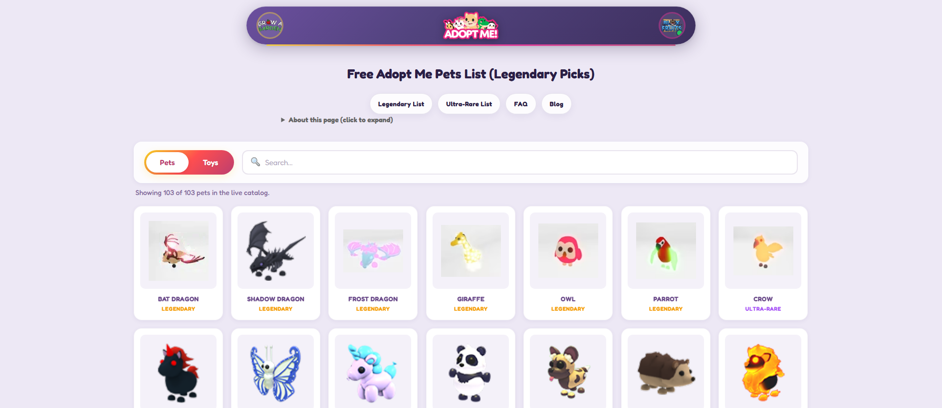 Screenshot of receivepets.com