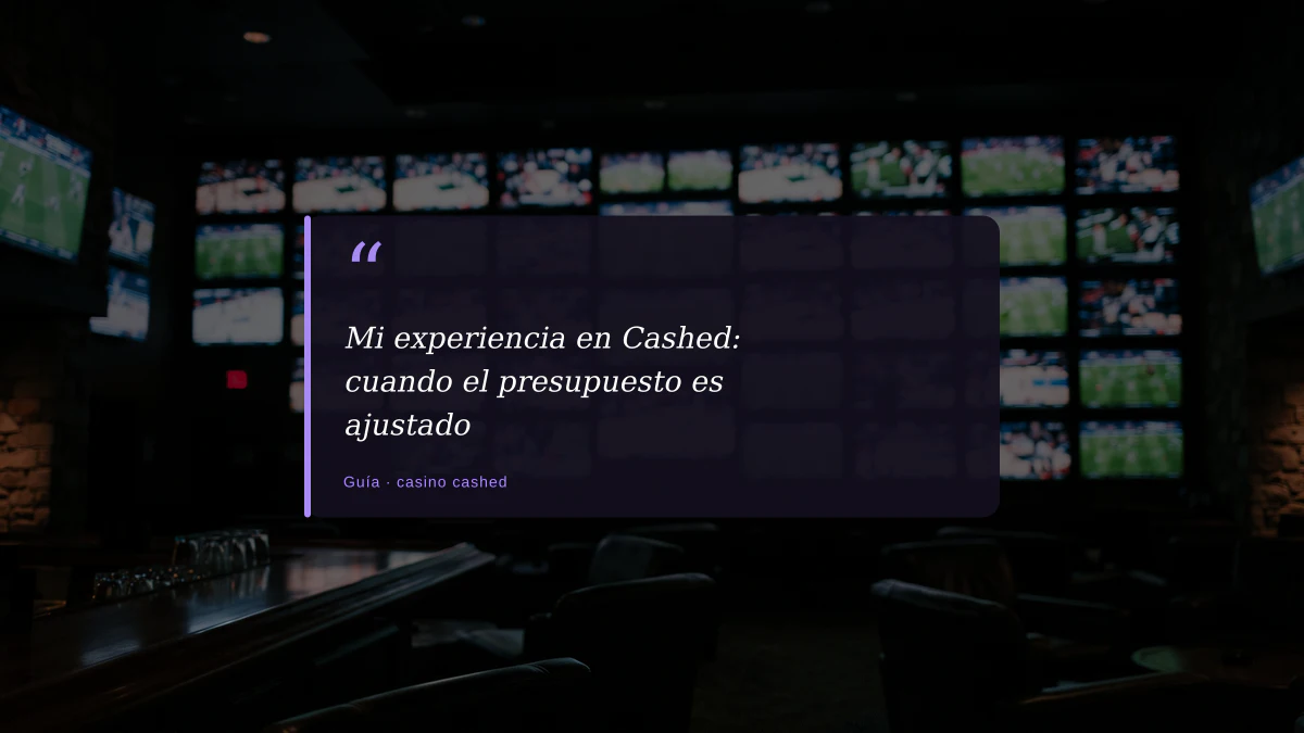 Mi experiencia en Cashed: cuando el presupuesto es ajustado