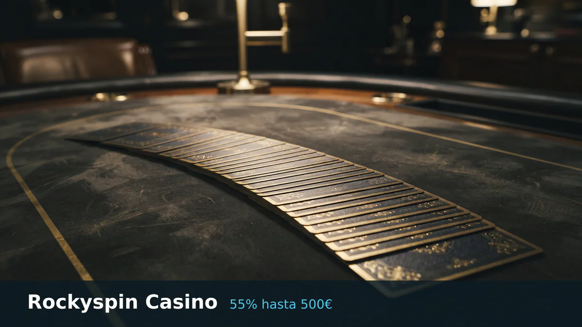 Rockyspin Casino — bono de bienvenida 55% hasta 500€ + 250 FS, pagos: Visa, Mastercard, Skrill, Neteller, Paysafecard