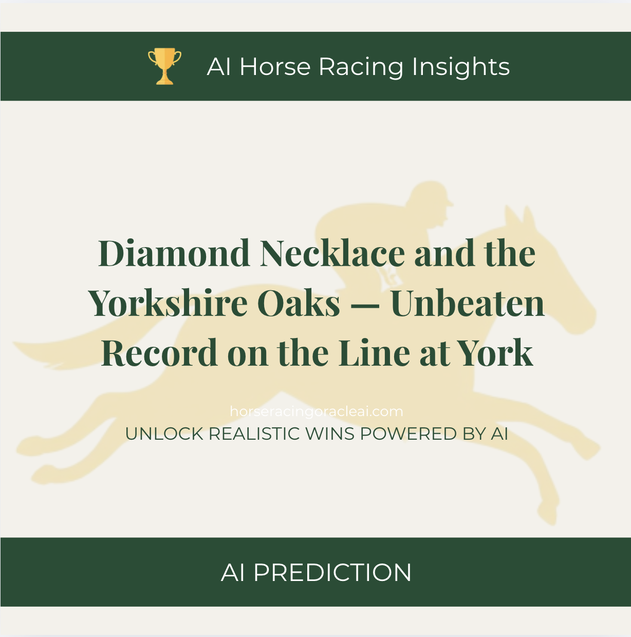Diamond Necklace and the Yorkshire Oaks — Unbeaten Record on the Line at York