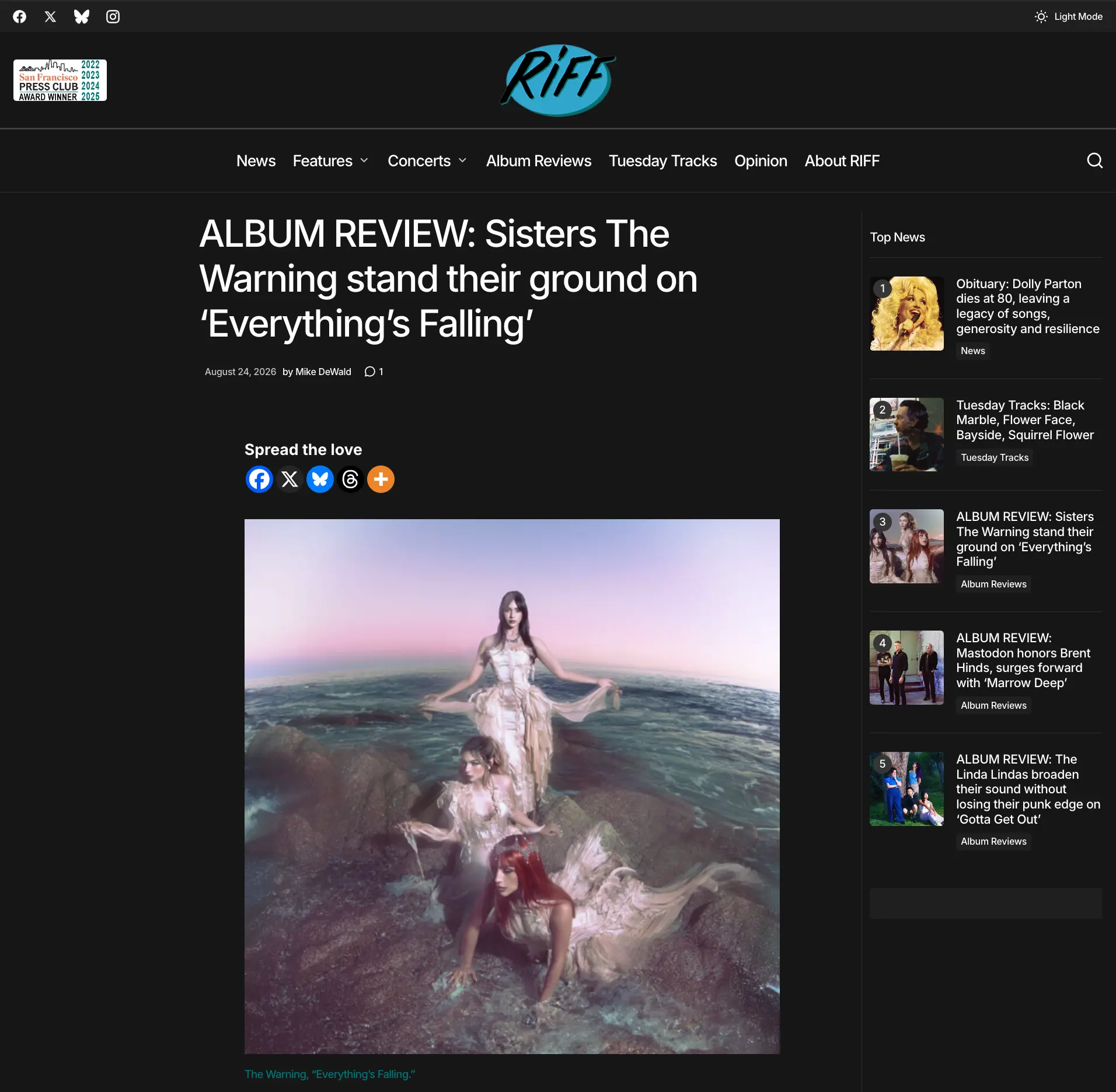ALBUM REVIEW: Sisters The Warning stand their ground on ‘Everything’s Falling’