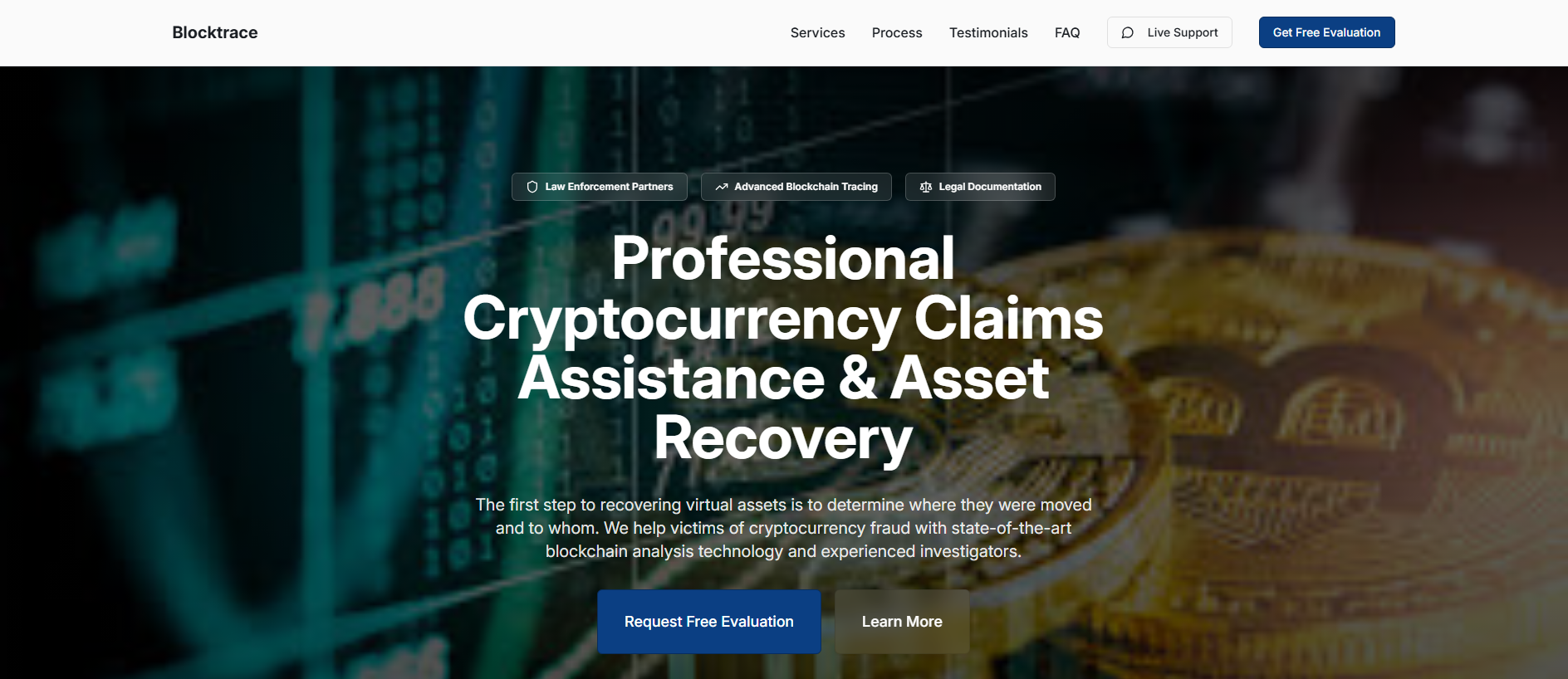 Stored capture of blocktracerecovery.info