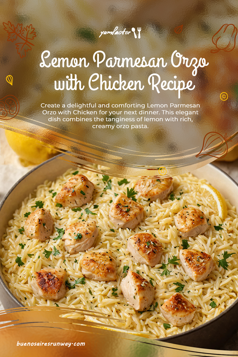 Lemon Parmesan Orzo with Chicken Recipe