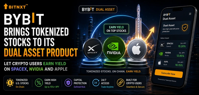 Bybit Brings Tokenized Stocks to Its Dual Asset Product, Letting Crypto Users Earn Yield on SpaceX, Nvidia and Apple — Exchange News crypto news