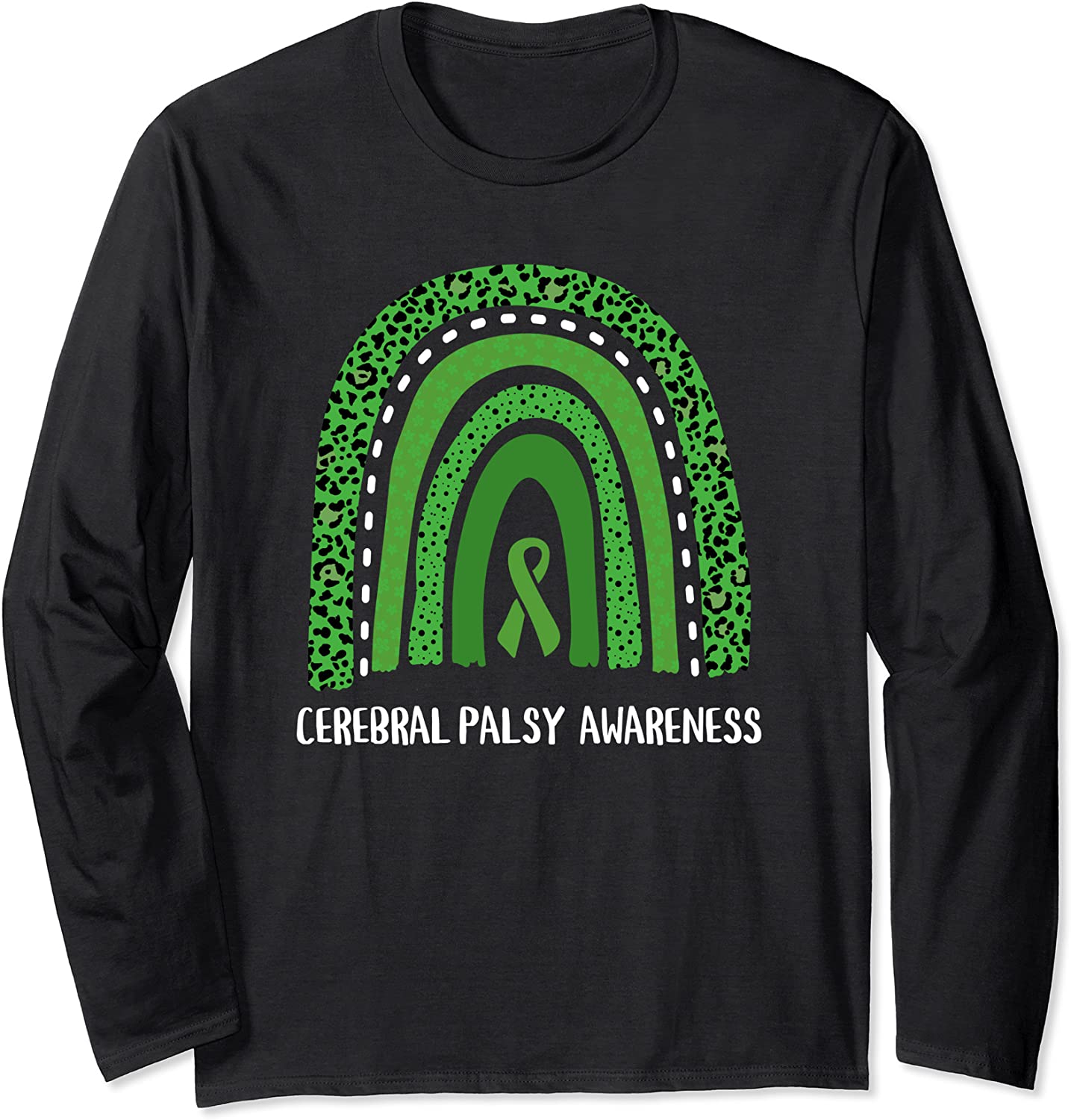Cerebral Palsy Awareness Month Rainbow Brain Damage Long Sleeve T-Shirt
