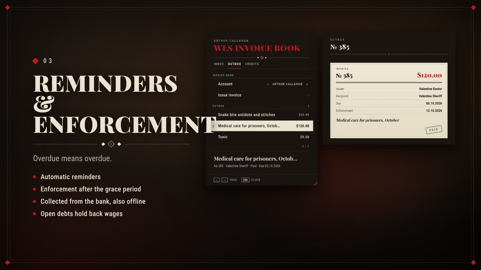 Reminders and enforcement