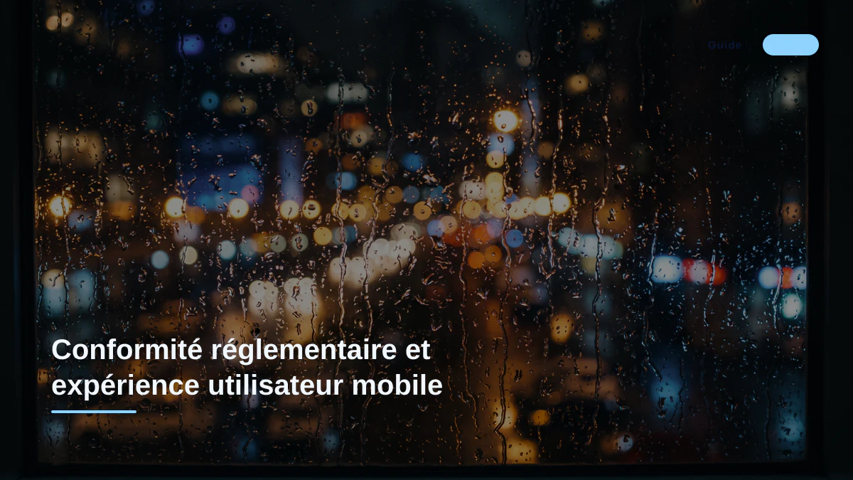 Conformité réglementaire et expérience utilisateur mobile