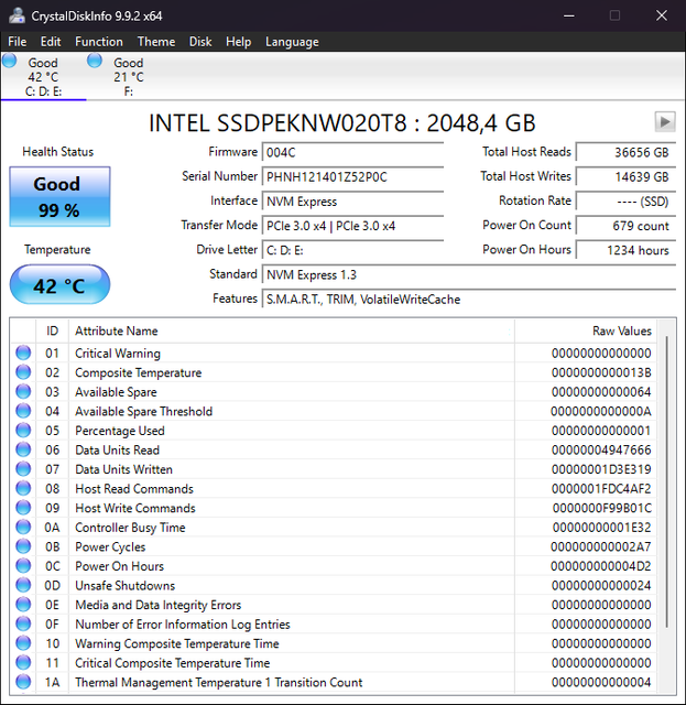 P: nvme intel 660p 2tb