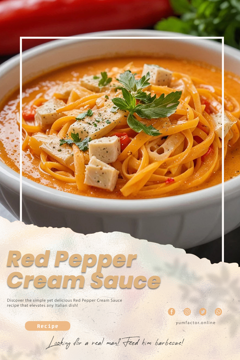 Red Pepper Cream Sauce with 5 Ingredients Recipe