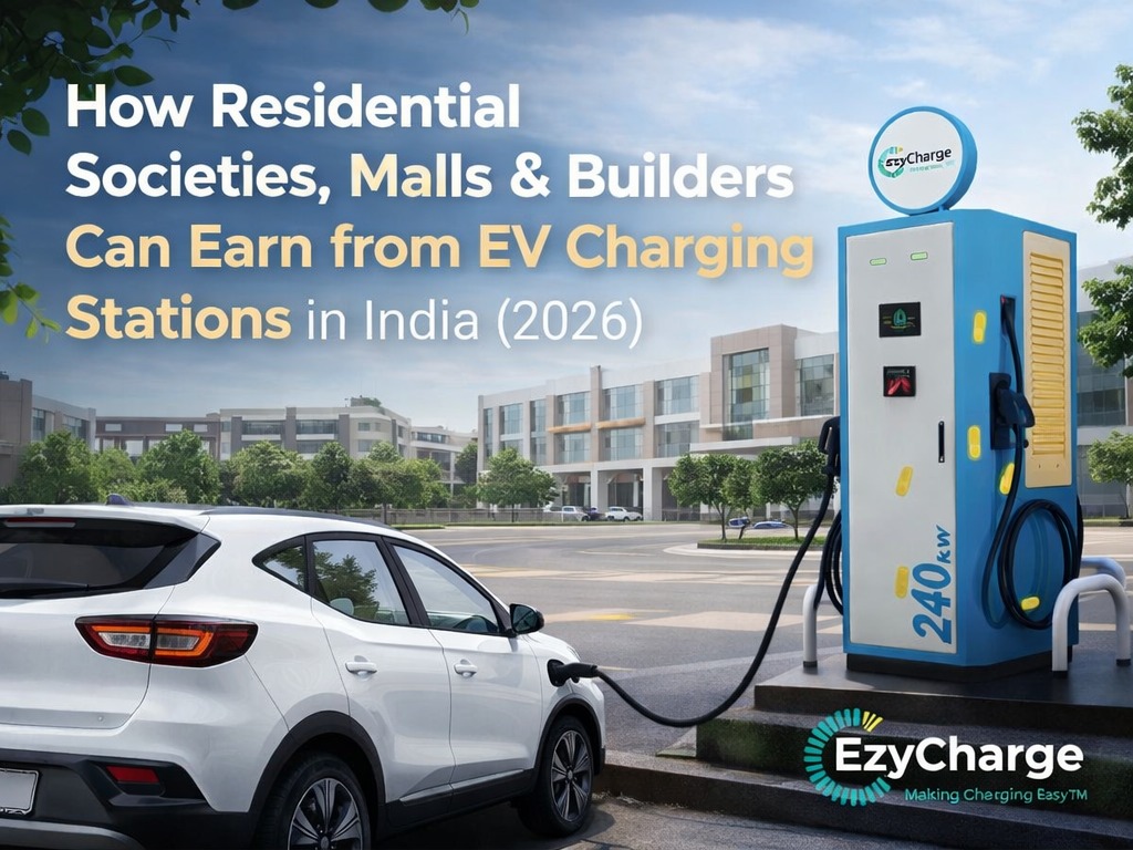 How Residential Societies, Malls & Builders Can Earn from EV Charging Stations in India (2026)