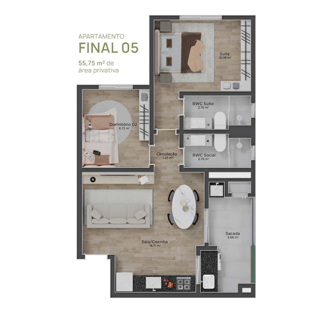 Planta Humanizada 05 — Sunset Residence