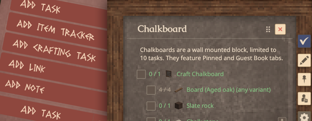 Introducing Crafting Tasks and Chalkboards