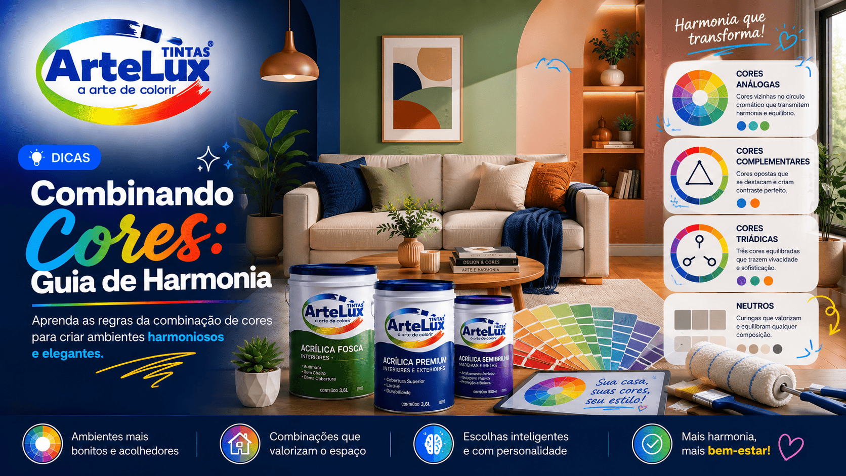 Combinando Cores: Guia de Harmonia