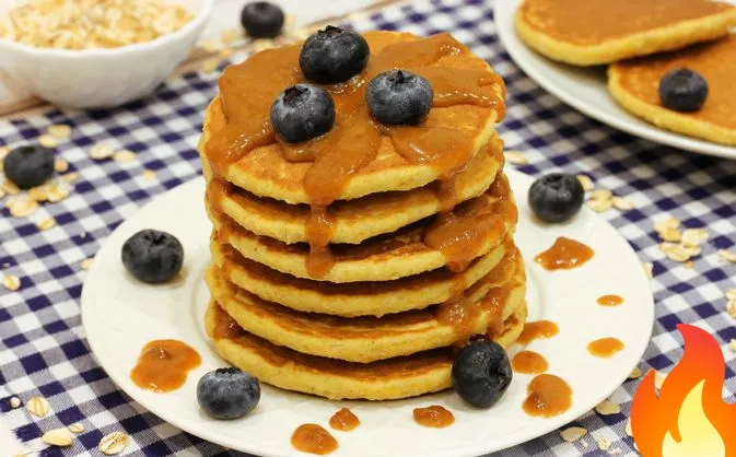 Постер Овсяные панкейки с персиком