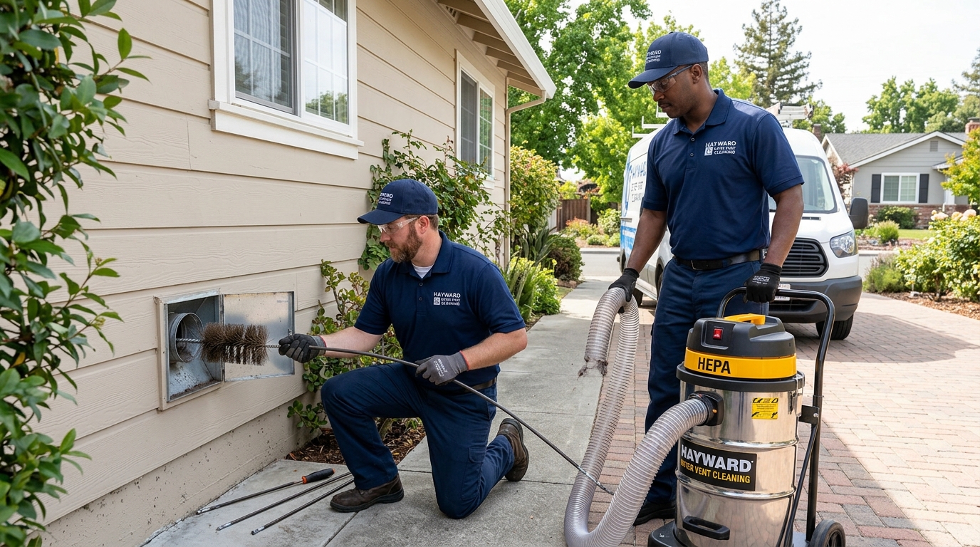 Clean dryer vent exterior hood in Hayward California