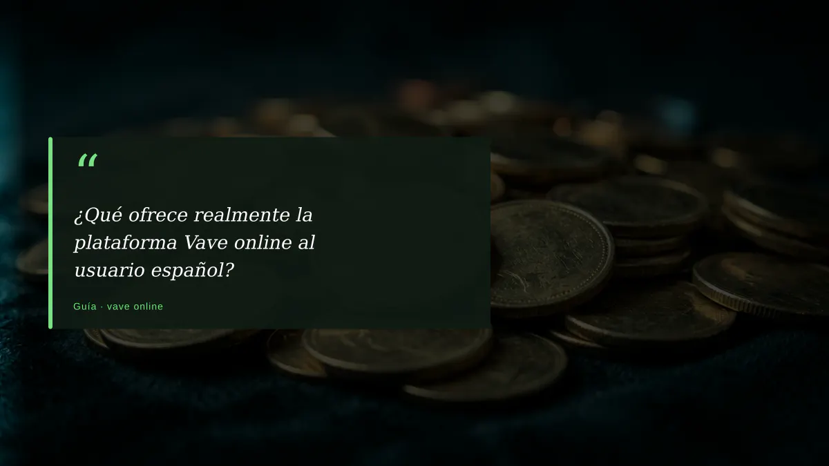 ¿Qué ofrece realmente la plataforma Vave online al usuario español?