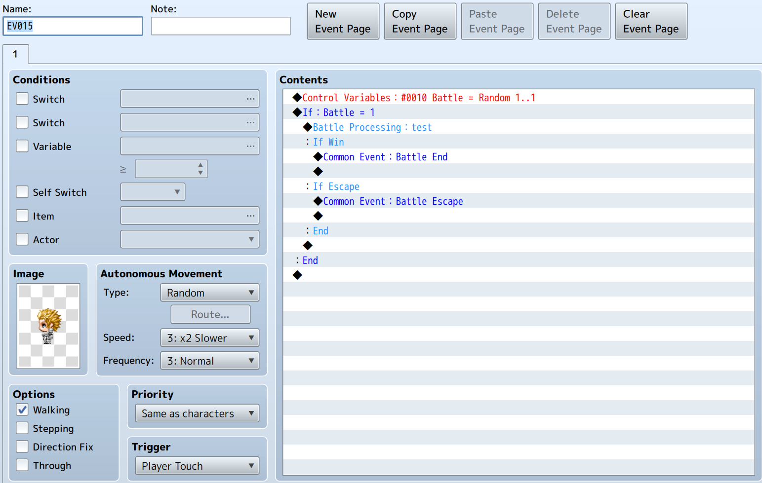 Erasing event after on-map encounter. | RPG Maker Forums