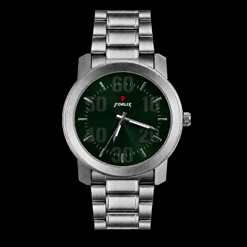 Metallic Silver Dark Green