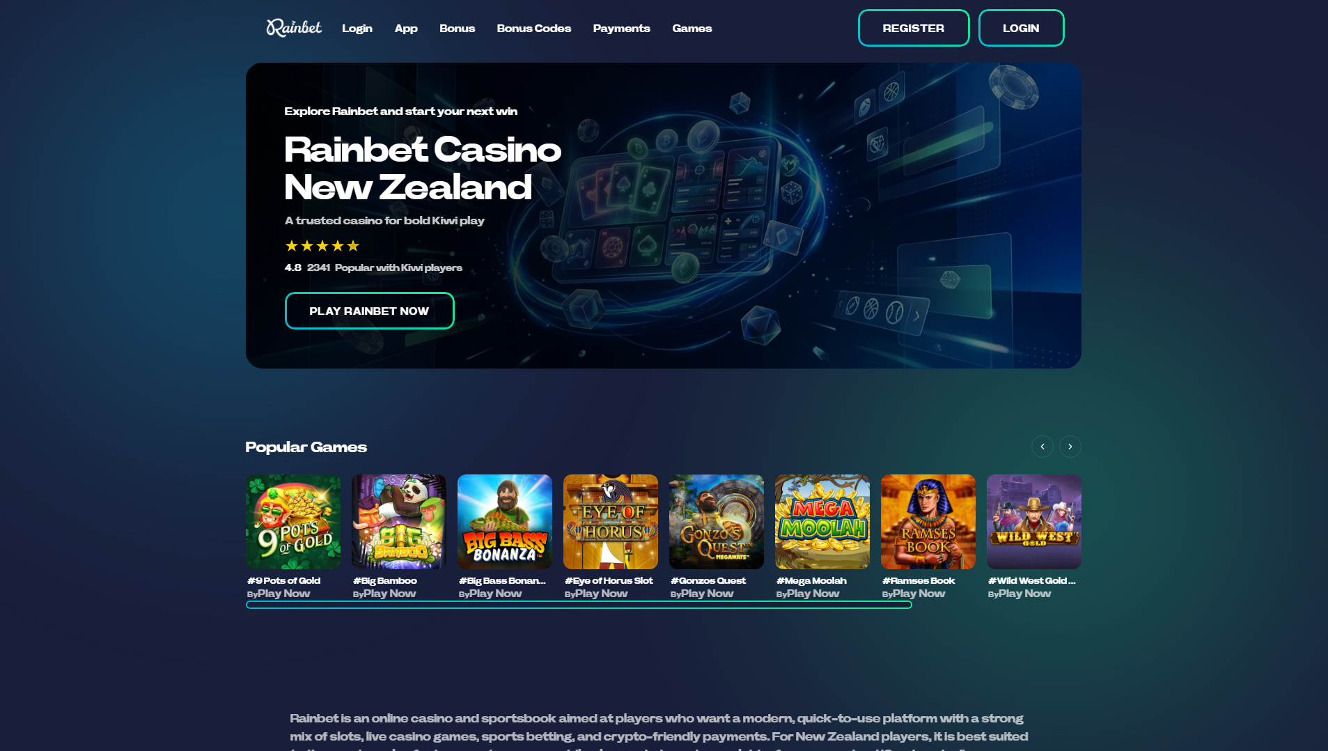 Stored capture of rainbet-casino-crypto.com