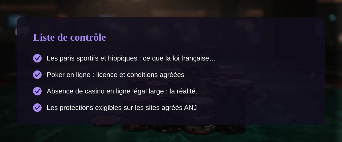 Meilleur site casino en ligne : cadre français et réalités du marché — Liste de contrôle