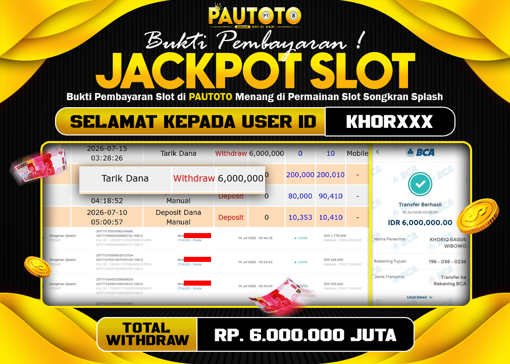 BUKTI JACKPOT LUNAS PAUTOTO