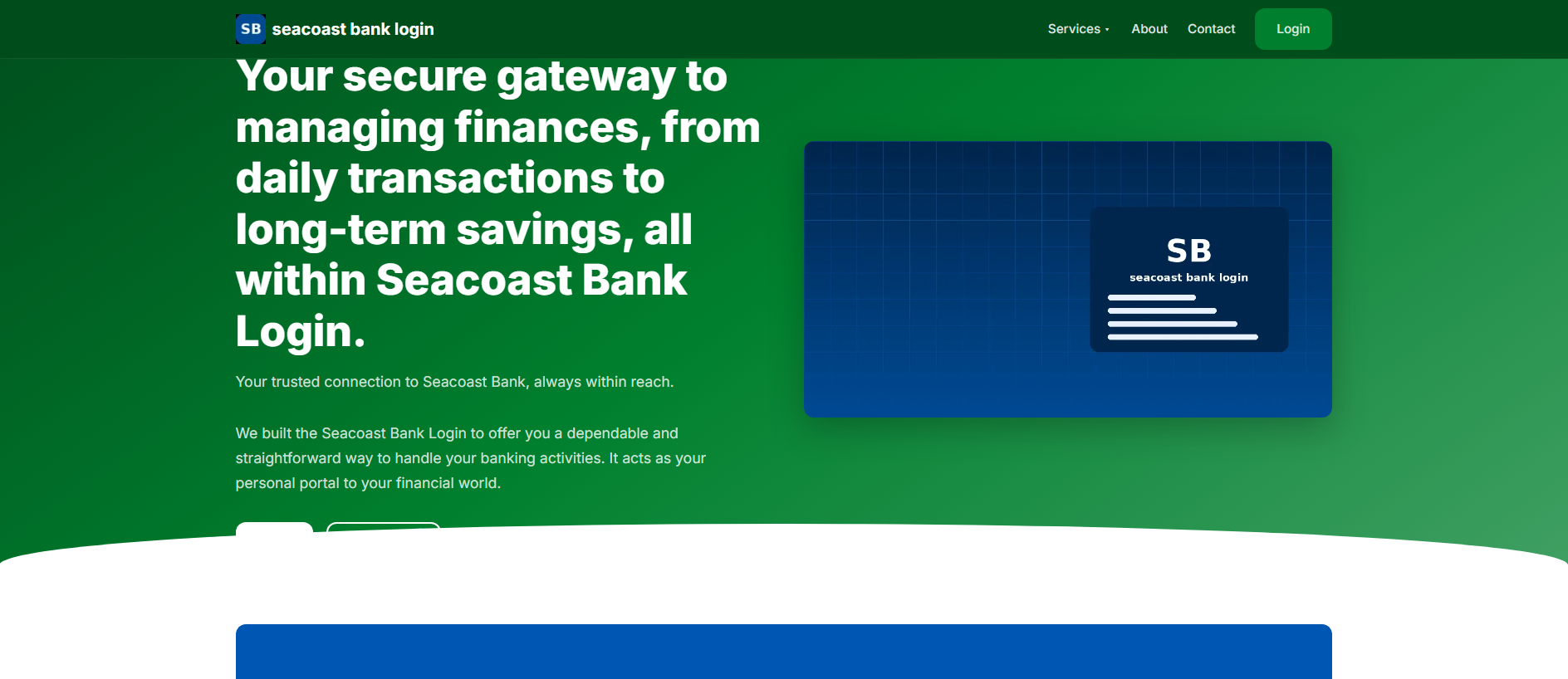 Forensic screenshot of seacoastbank.credit showing the phishing page layout