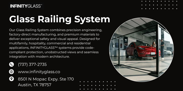 Our Glass Railing System combines precision engineering, factory-direct manufacturing, and premium materials to deliver exceptional safety and visual appeal. Designed for multifamily, hospitality, commercial and residential applications, INFINITYGLASS™ systems provide code-compliant protection, unobstructed views and seamless integration with modern architecture.

Visit at:https://www.infinityglass.com