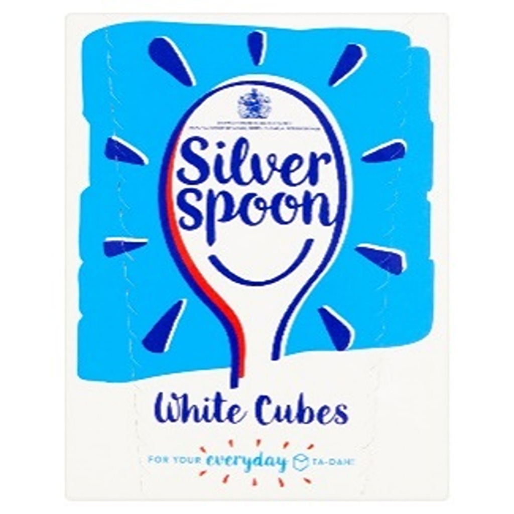 White Sugar Cubes Silver Spoon