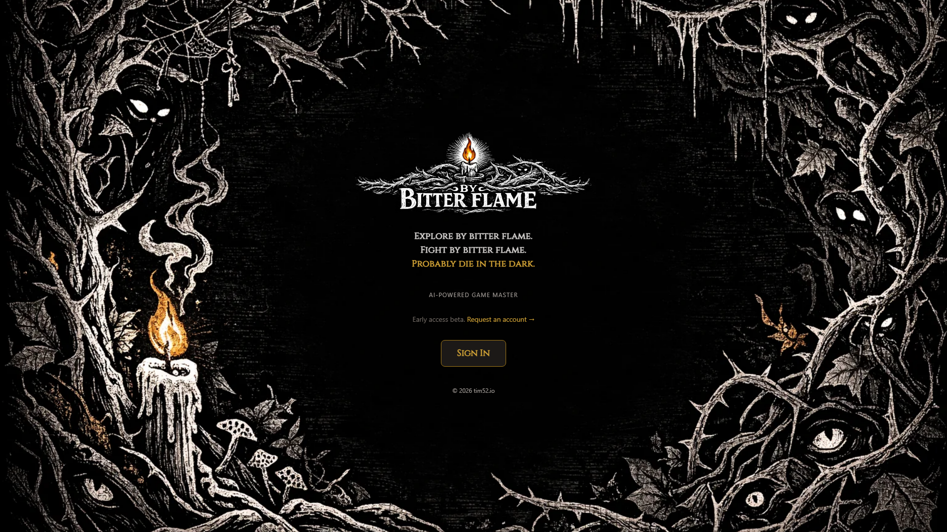 Screenshot of bybitterflame.com