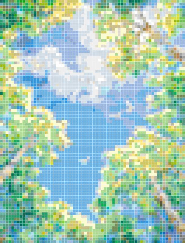 Impressionistic Spring Trees & Blue Sky