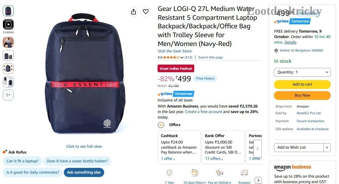 Gear 27l Laptop | Loot Ka Maal