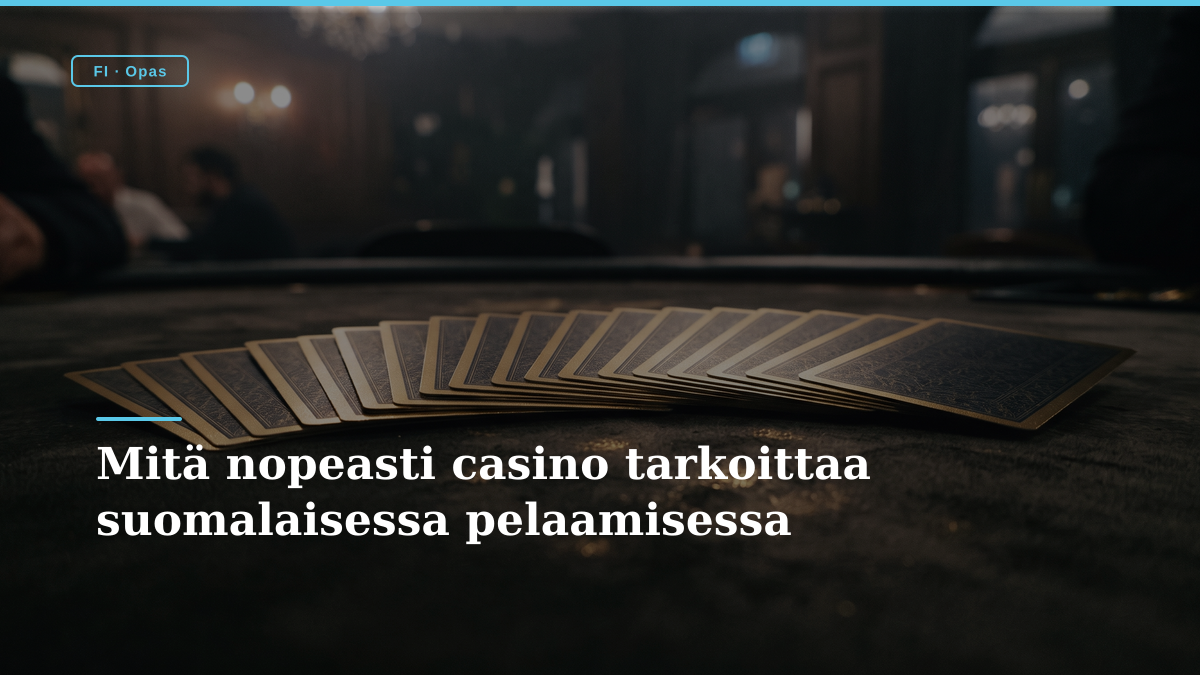 Mitä nopeasti casino tarkoittaa suomalaisessa pelaamisessa