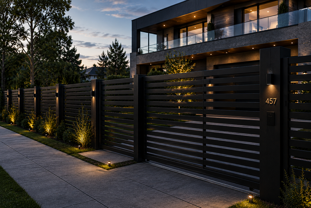 Modern aluminum fences