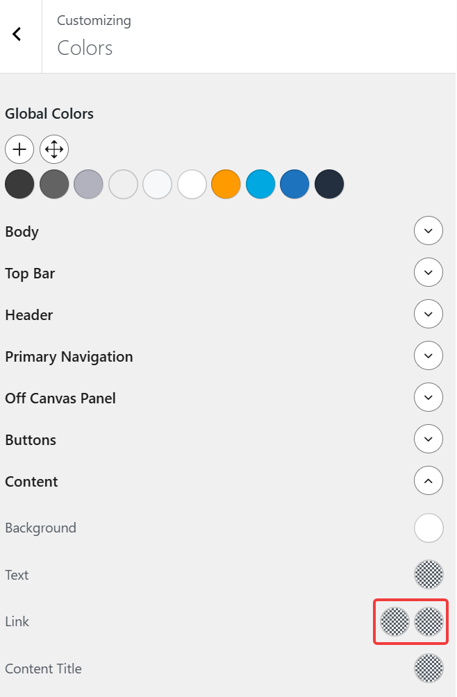 Content link colors