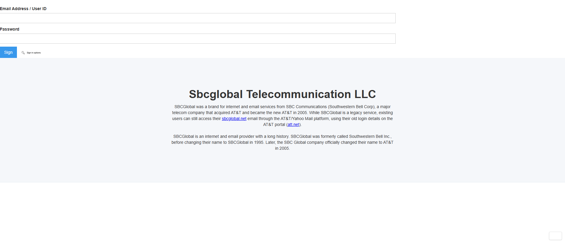 Stored capture of sbcglobal-att-signing-1a0013.webflow.io