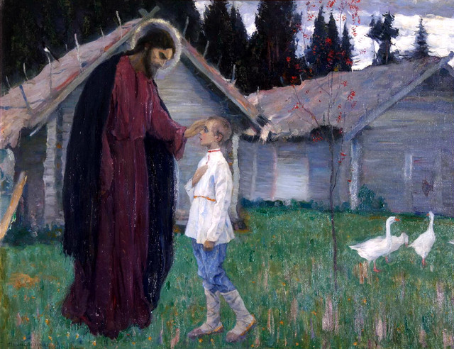 Христос благословляющий отрока Варфоломея 1926.jpg