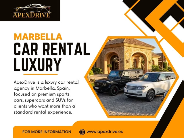 When considering Marbella car rental luxury options, travelers should look at the complete value offered rather than focusing only on the price.

Find Us On Google Maps: https://maps.app.goo.gl/Ku4PJ5eHbJ3R2frL9

ApexDrive
Our Location: Marbella, Andalusia 29600 Spain
Phone: +34722881888

Read Our Blogs:

https://apexdrivees.tumblr.com
https://apexdrivees.mystrikingly.com/
https://apexdrivees.weebly.com/

More Links:

https://www.flickr.com/people/apexdrivees/
https://www.goodreads.com/apexdrivees
https://www.ted.com/profiles/51849881