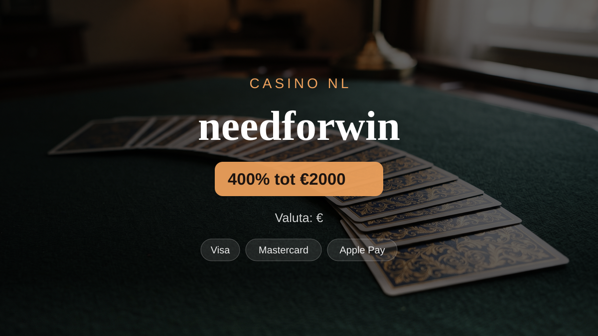 needforwin casino � welkomstbonus 400% tot �2000 + 85 FS, betalingen: Visa, Mastercard, Apple Pay, Google Pay, Bitcoin