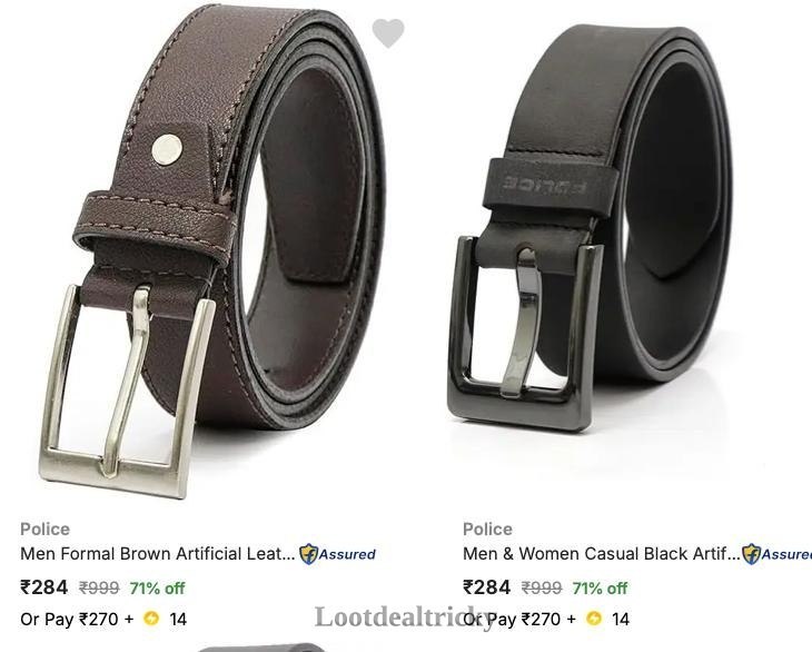 Police Belts Upto – Mind-Blowing Saving @ ₹284 (75%) Police Belts Upto – Mind-Blowing Saving @ ₹284 (75%)