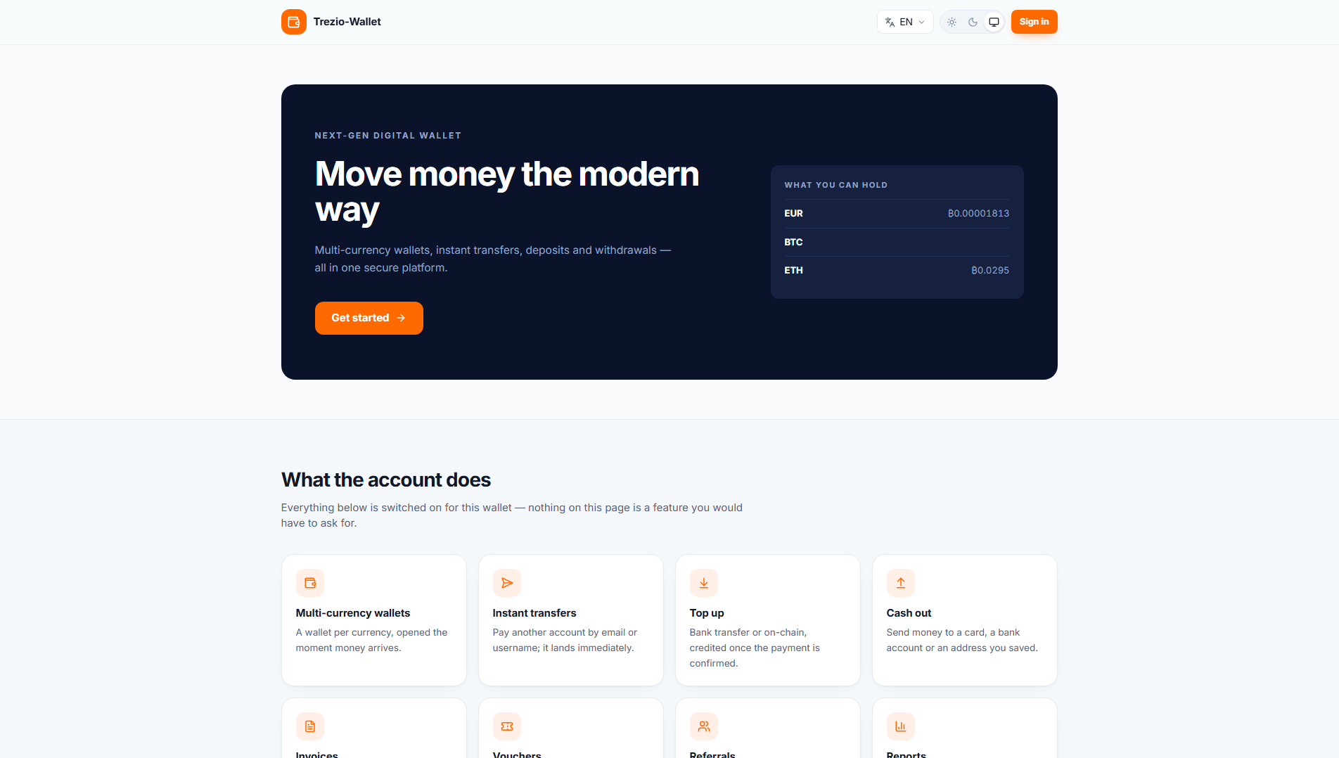 Stored capture of trezio-wallet.com