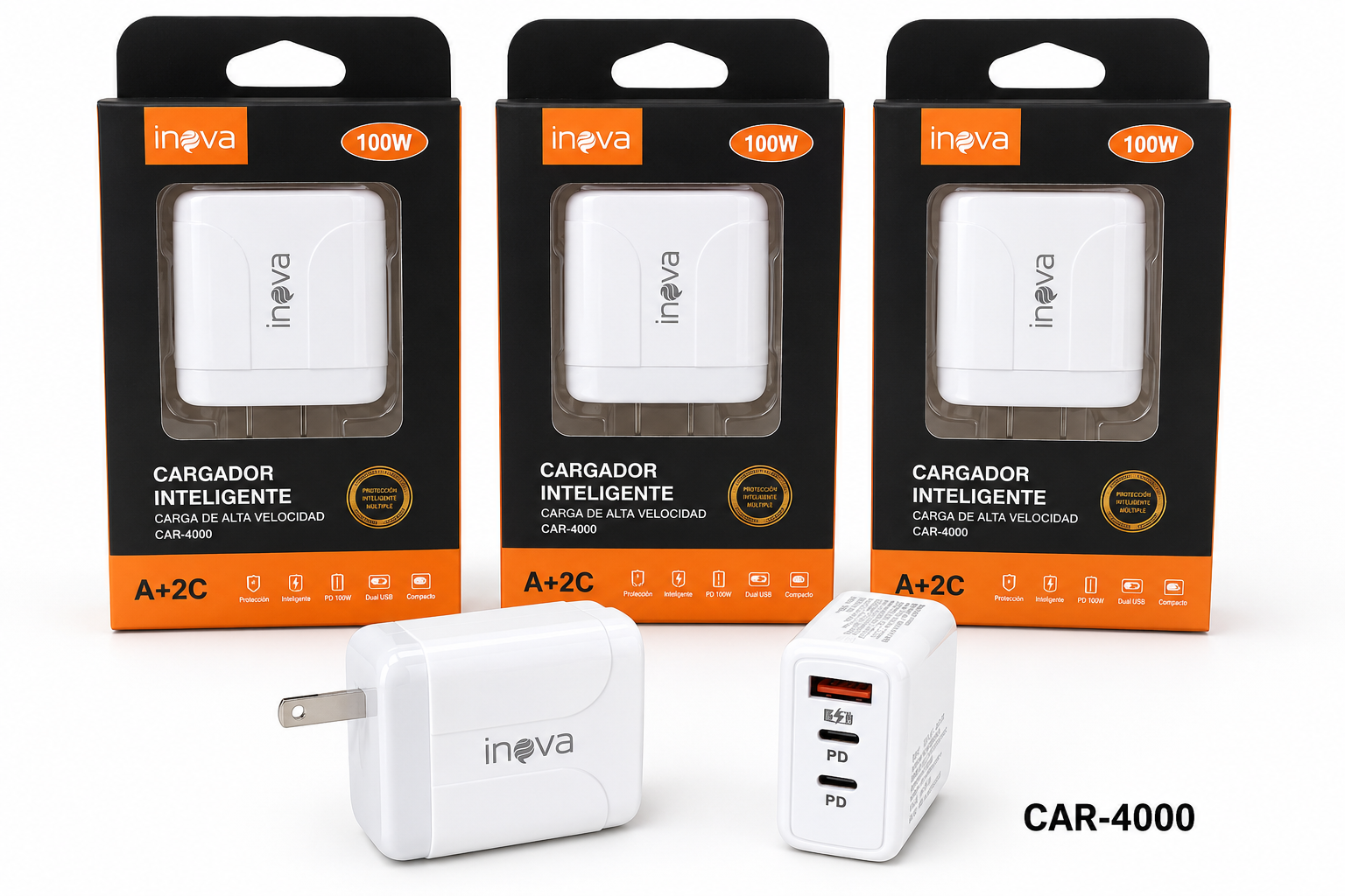 Cargador Adaptador 100w (A+2C)