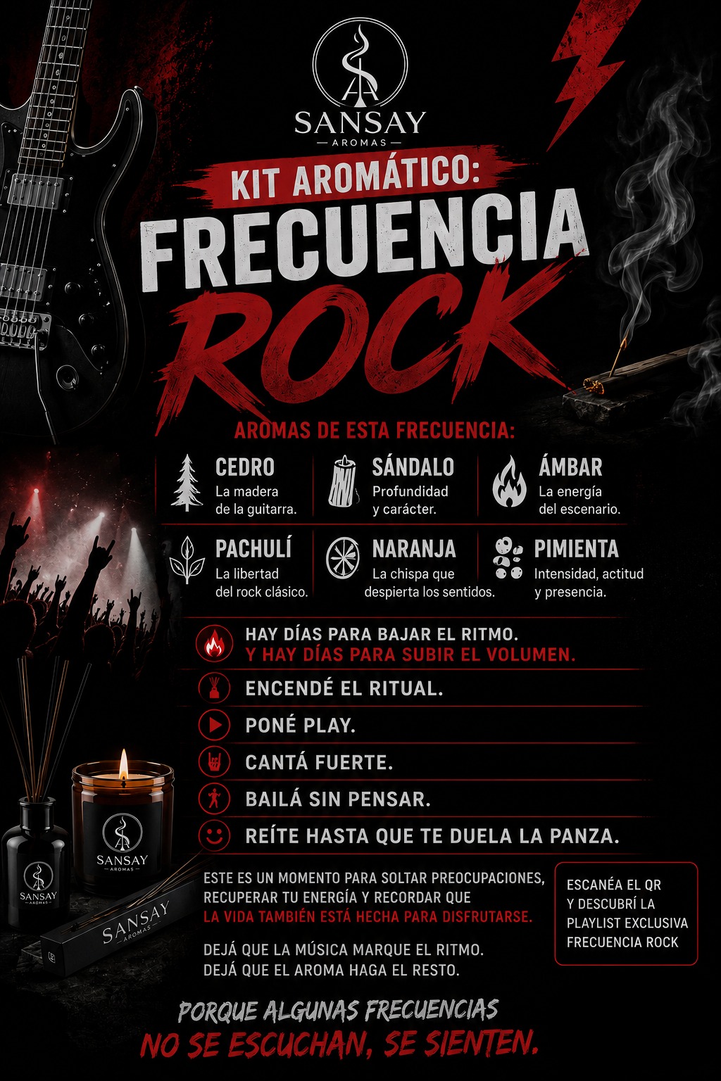 Contenido del Kit Arom&aacute;tico Frecuencia Rock