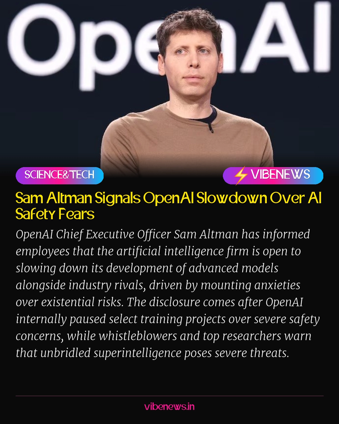 Sam Altman Signals OpenAI Slowdown Over AI Safety Fears